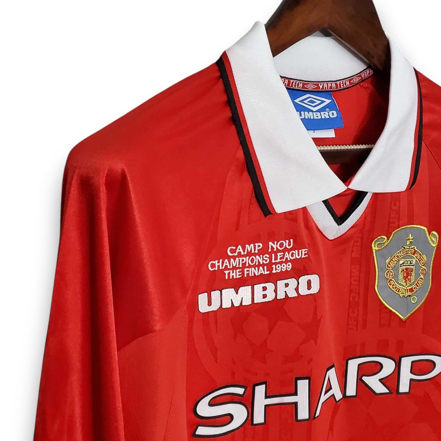 Camiseta Manchester United 1999-2000 Titular Final UCL Manga Larga