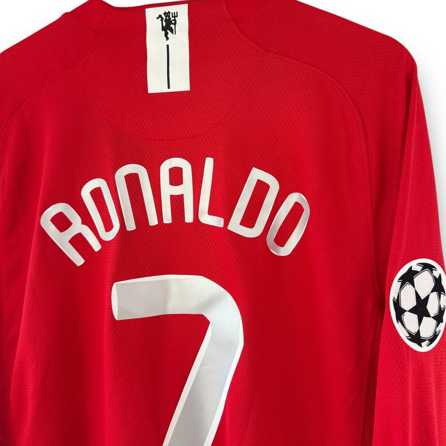 Camiseta Manchester United 2007-2008 Titular Final UCL Manga Larga