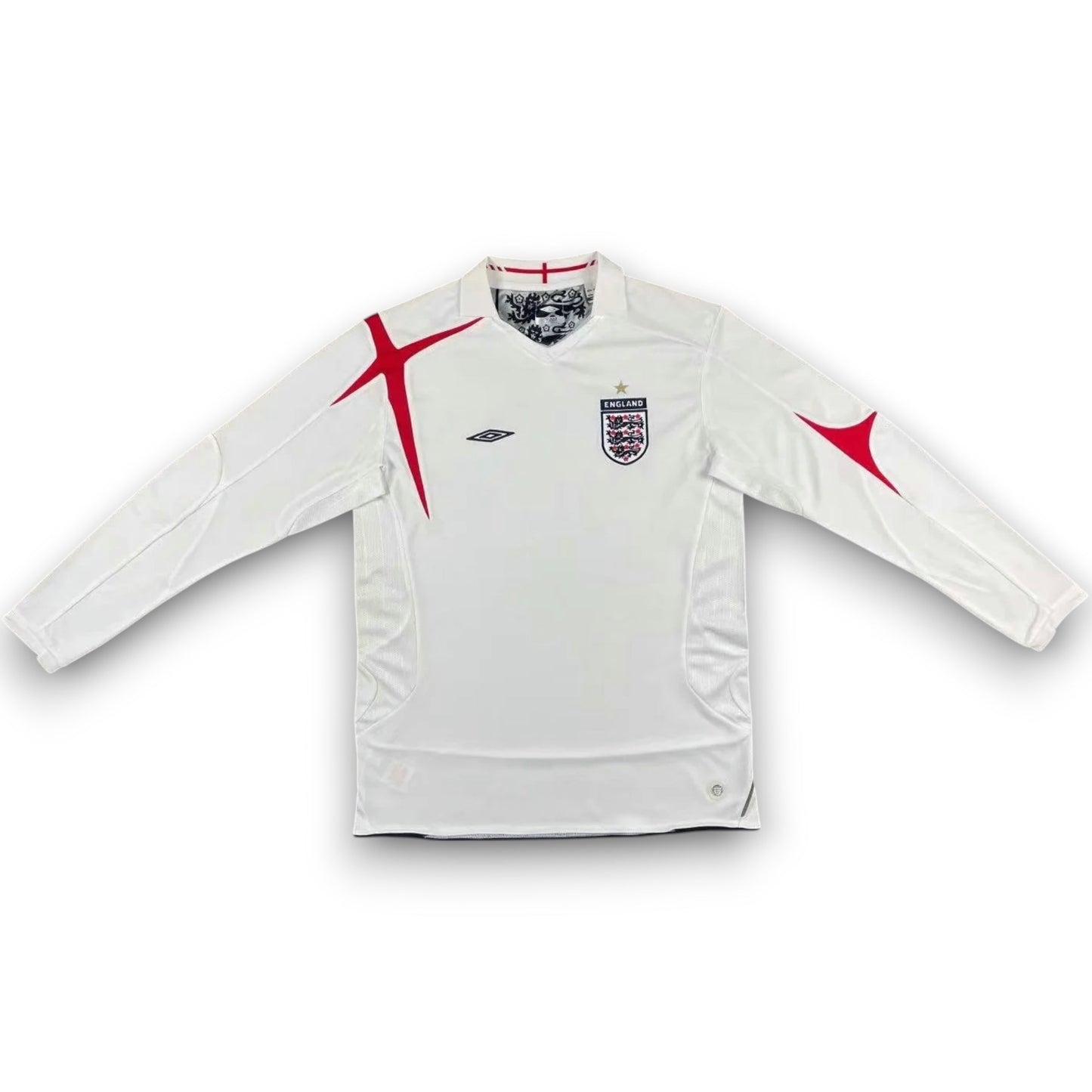 Camiseta Inglaterra 2006 Titular Manga Larga