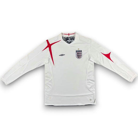 Camiseta Inglaterra 2006 Titular Manga Larga