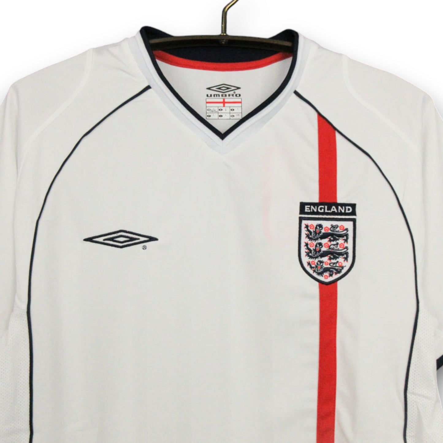 Camiseta Inglaterra 2002 Titular Manga Larga