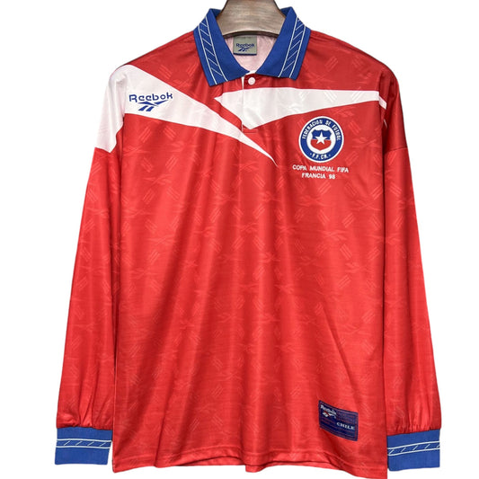 Camiseta Chile 1998 Titular Manga Larga