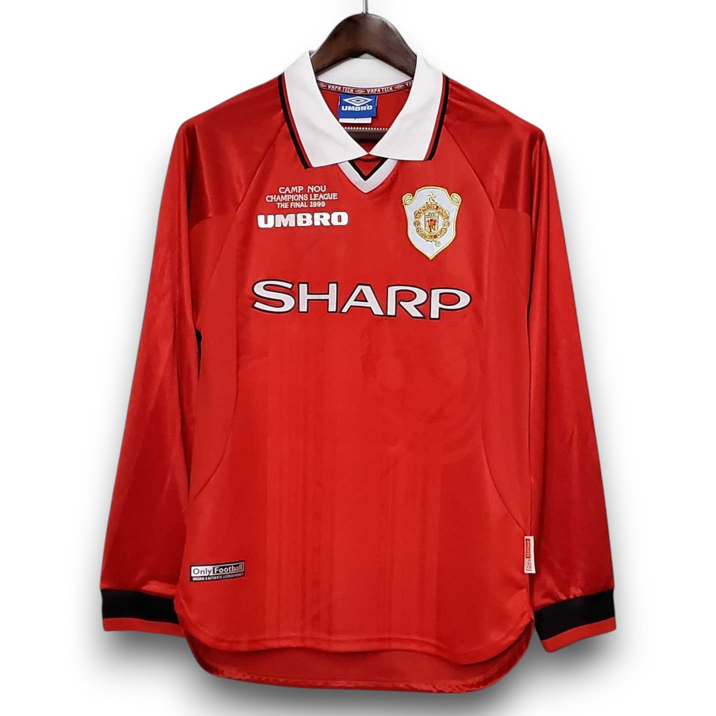 Camiseta Manchester United 1999-2000 Titular Final UCL Manga Larga