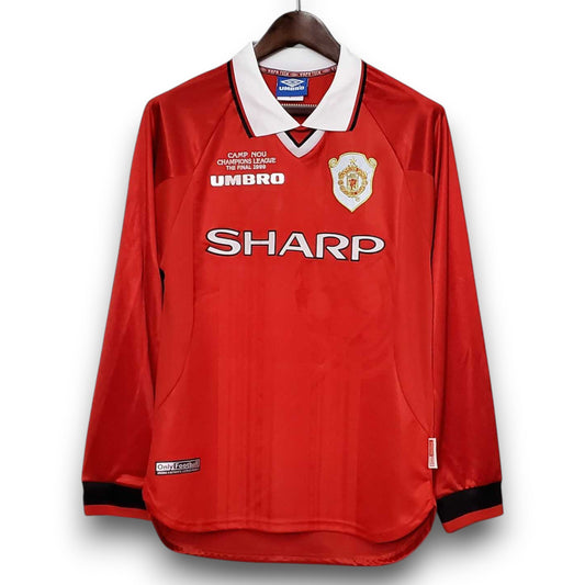 Camiseta Manchester United 1999-2000 Titular Final UCL Manga Larga