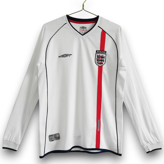 Camiseta Inglaterra 2002 Titular Manga Larga