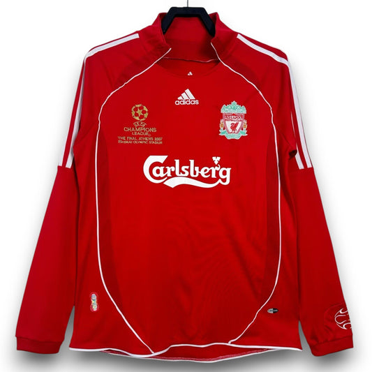 Camiseta Liverpool 2006-2007 Titular Final UCL  Manga Larga